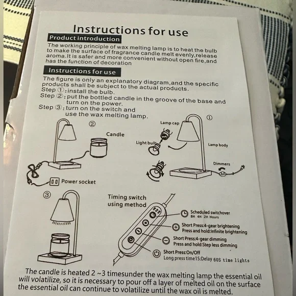 Momiuco Candle Warmer Lamp - Wood, Gold, and Black - Picture 3 of 5